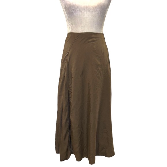 Cuyana Tencel Olive Green Split Front Boho Maxi Skirt - XS - Picture 4 of 15